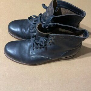 Wolverine 1000 mile plain toe Black Leather Men's Boots size 10 1/2 Vibram soles
